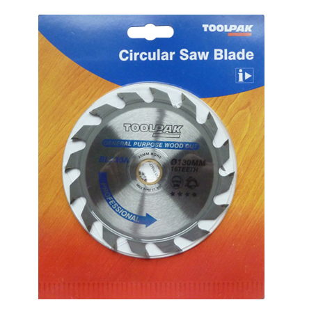 TCT Circular Saw Blade 130mm x 20mm x 16T Professional Toolpak 